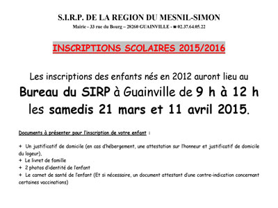 INFORMATIONS-INSCRIPTIONS-SCOLAIRES-2015-2016